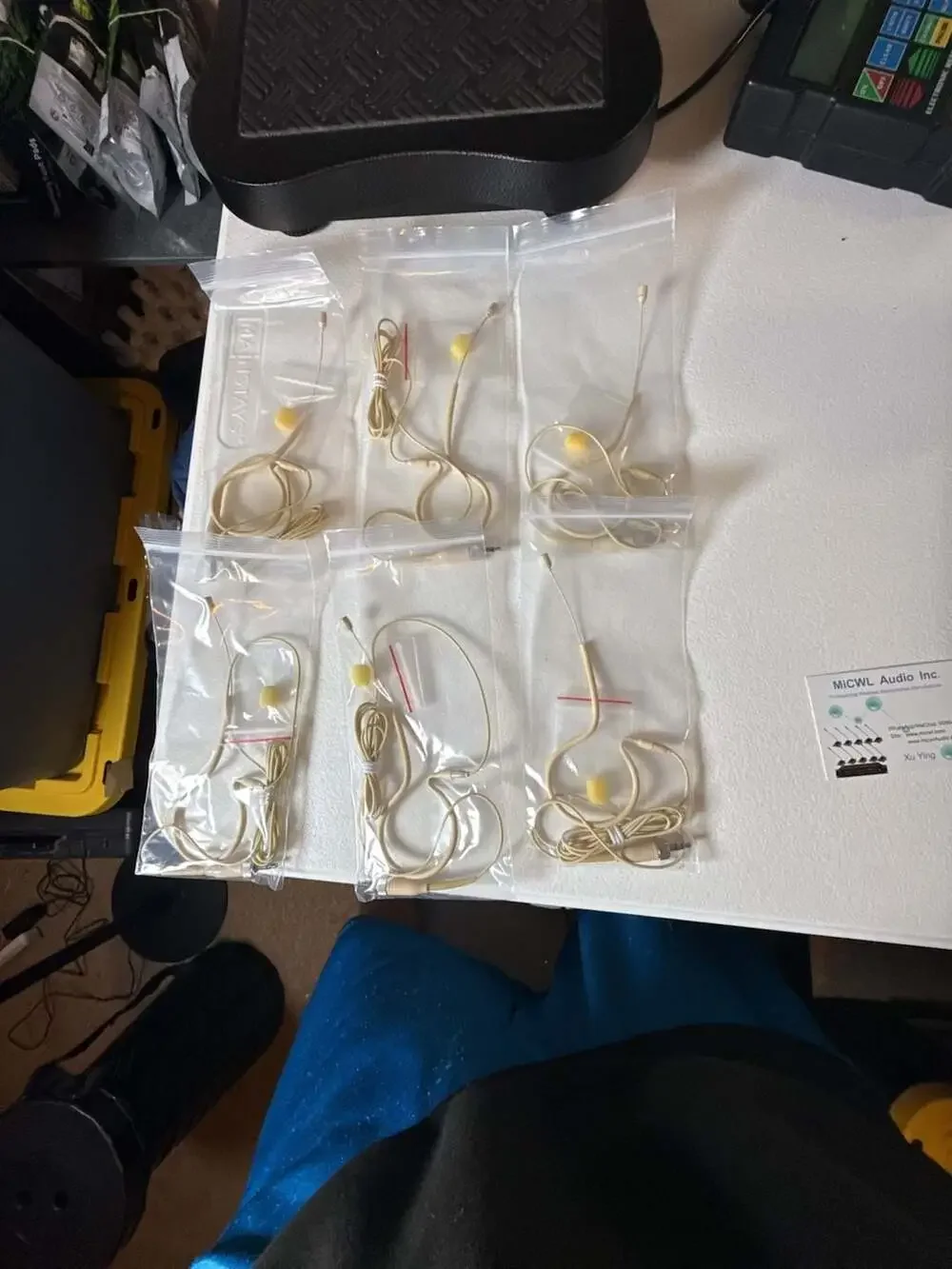MICWL Audio Professional Beige Headworn Earset Microphone Replacement (6-Pack)
